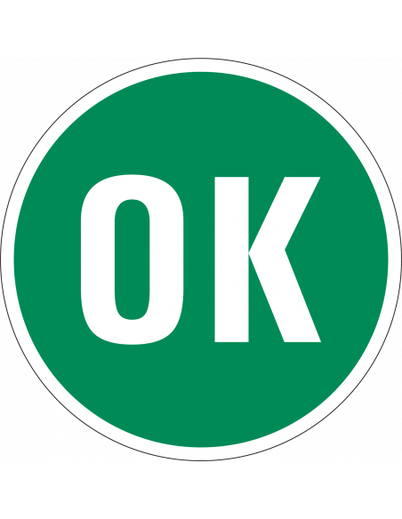 OK controlesticker, groen, 25 meter op rol