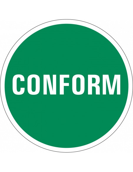 Conform controlesticker, groen, 25 meter op rol