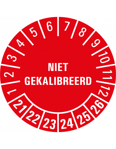 Niet gekalibreerd keuringssticker, rood, 25 meter op rol