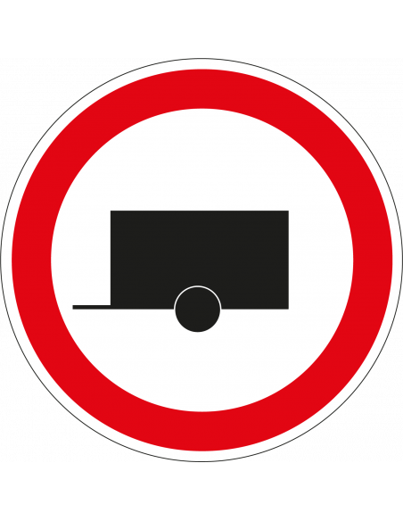 Geslotenverklaring aanhangwagens bord, kunststof, C10, rood wit, rond, symbool aanhanger