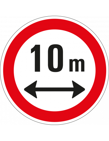 Geslotenverklaring lange voertuigen sticker, C17, lengte naar wens, rood wit, rond