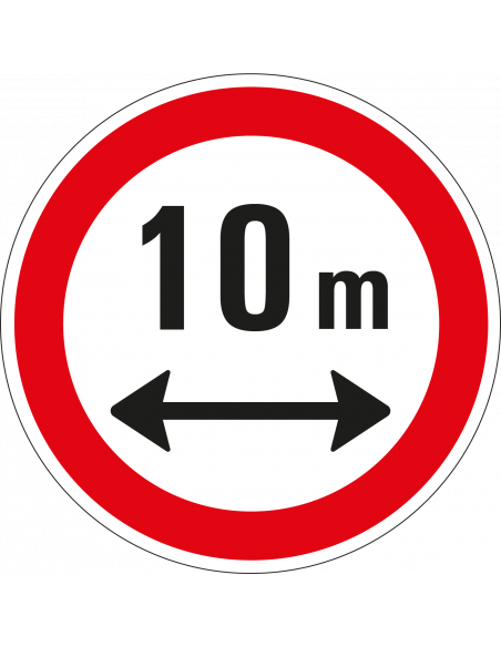 Geslotenverklaring lange voertuigen bord, kunststof, C17, lengte naar wens, rood wit, rond