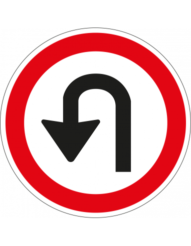 Keerverbod bord, kunststof, F7, rood wit, rond, symbool keerverbod