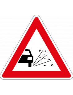 Losliggende stenen sticker, J25, rood wit, driehoek, symbool stenen