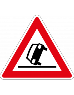 Ongeval bord, kunststof, J34, rood wit, driehoek, symbool auto