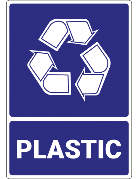 Afvalbord plastic, kunststof, blauw wit