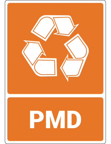 Afvalsticker PMD, oranje wit