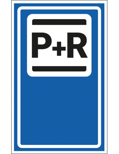 Parkeren en rijden bord, kunststof, E12, blauw wit, rechthoekig, symbool park en ride