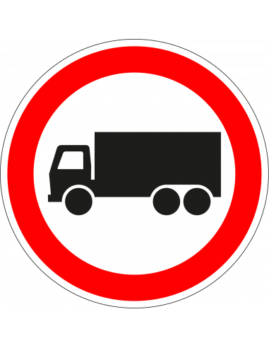 Geslotenverklaring vrachtauto's bord, kunststof, C7, rood wit, rond, symbool vrachtwagen