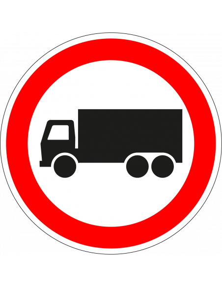 Geslotenverklaring vrachtauto's bord, kunststof, C7, rood wit, rond, symbool vrachtwagen