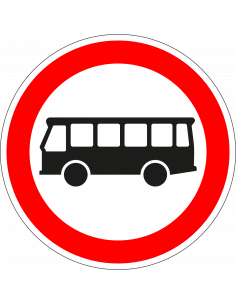 Geslotenverklaring autobussen sticker, C7a, rood wit, rond, symbool autobus