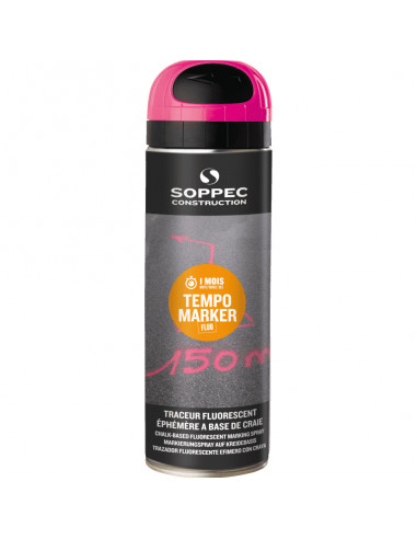 Soppec Tempo Marker tijdelijke markeerverf, roze, 500 ml
