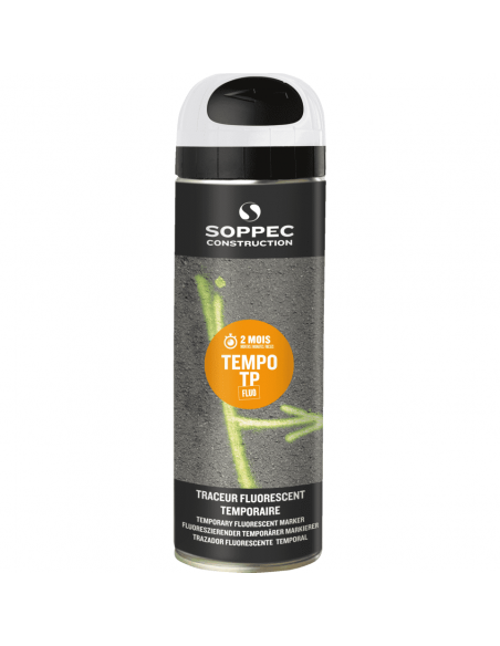 Soppec Tempo TP tijdelijke markeerverf, wit, 500 ml