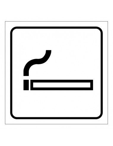 Roken toegestaan bord, wit zwart, sigaret pictogram, vierkant