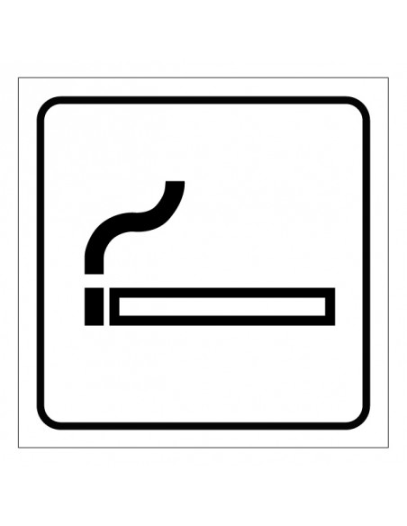 Roken toegestaan bord, wit zwart, sigaret pictogram, vierkant