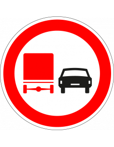 Inhaalverbod vrachtwagens bord, kunststof, F3, rood wit, rond