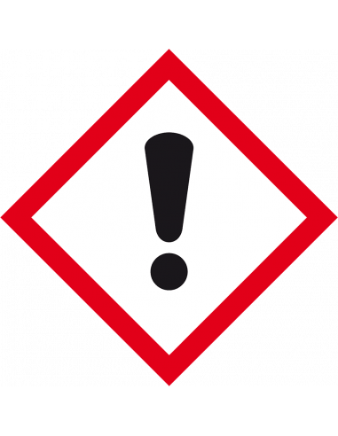 GHS07 irriterende stoffen sticker, rood wit zwart