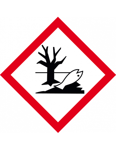 GHS09 milieugevaarlijke stoffen sticker, rood wit