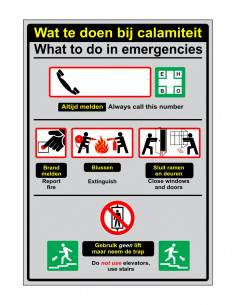 Calamiteitenbord, 210 x 150 mm, zelfklevende folie