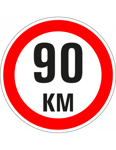 Maximaal 90 km sticker, A1