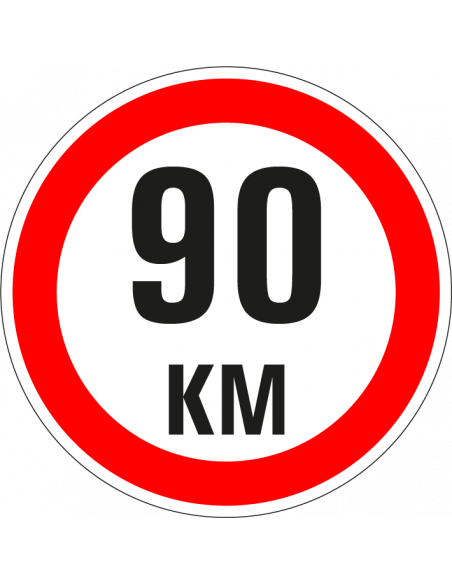 Maximaal 90 km sticker, A1