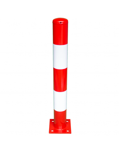 Rampaal met voetplaat, verzinkt staal, rood wit