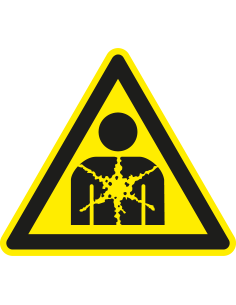 Waarschuwingsbord gezondheidsgevaar, kunststof, W071, gezondheidsgevaar symbool, geel zwart, driehoekige vorm