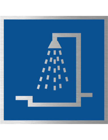 Douche bordje, geborsteld aluminium, blauw