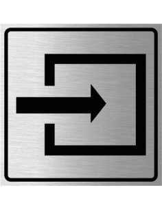 Ingang hier bord, geborsteld aluminium