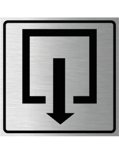 Uitgang bord, geborsteld aluminium