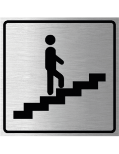 Trap omhoog, geborsteld aluminium