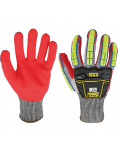 Ringers R 065 snijbestendige handschoenen, rood grijs zwart geel