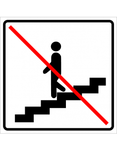 Bord 'Trap omlaag verboden', kunststof, 100 x 100 mm