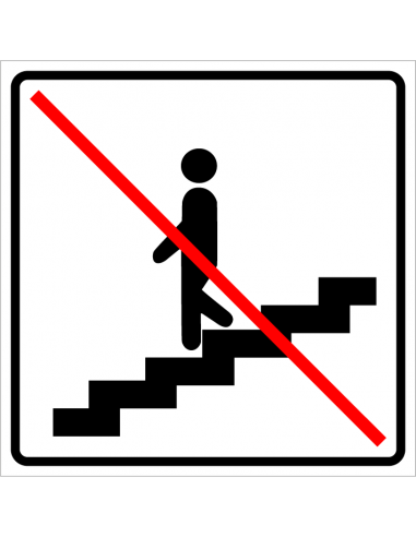 Bord 'Trap omlaag verboden', kunststof, 100 x 100 mm