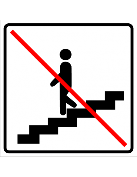 Bord 'Trap omlaag verboden', kunststof, 100 x 100 mm