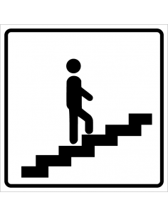 Trap omhoog sticker, wit zwart kopen?