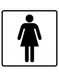 WC deur sticker dames, zelfklevende folie