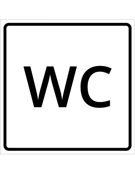 WC bordje, kunststof, wit, vierkant