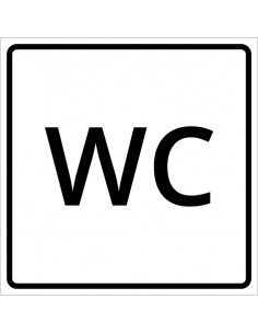 WC sticker, wit, vierkant