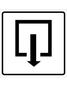 Uitgang bord, kunststof, wit zwart, vierkant