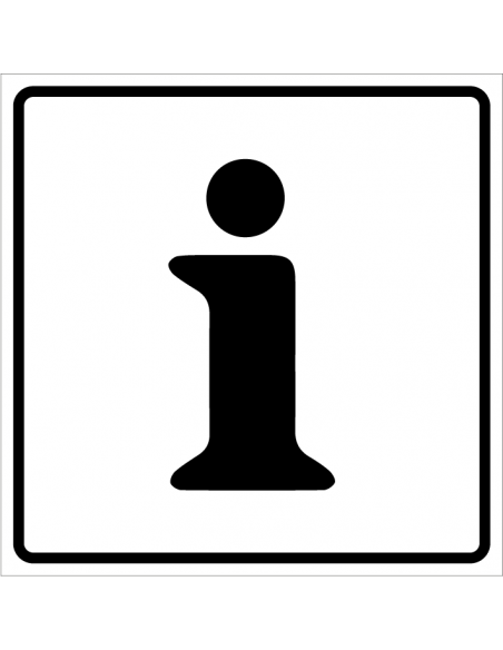 Informatie bord, kunststof, wit zwart, vierkant