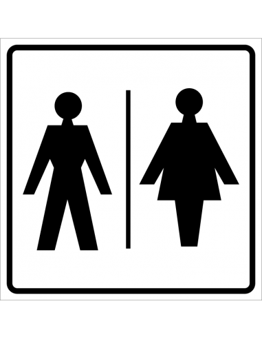 Gezamenlijk toilet sticker, wit, vierkant