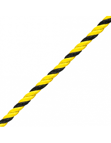Seilflechter boot touw, geel zwart, per meter