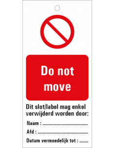 Do not move waarschuwingslabel