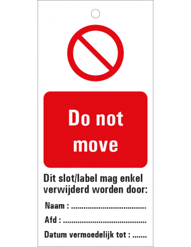 Do not move waarschuwingslabel