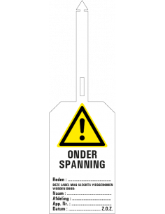 Onder spanning waarschuwingstag, 85 x 275 mm