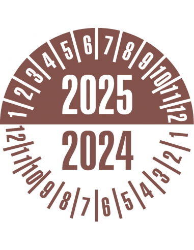 Keuringssticker met 2 jaartallen, 35 mm, 10 stuks per vel