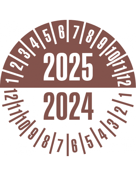 Keuringssticker met 2 jaartallen, 35 mm, 10 stuks per vel