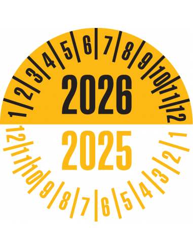 Keuringssticker met 2 jaartallen, 35 mm, 10 stuks per vel