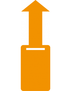 Label met sluiting, oranje, beschrijfbaar